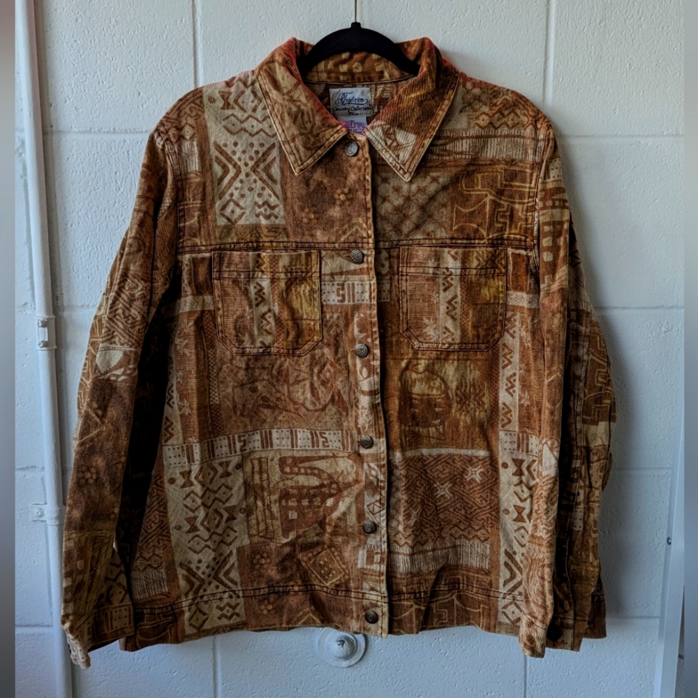 Brown vintage jean jacket - Size 20